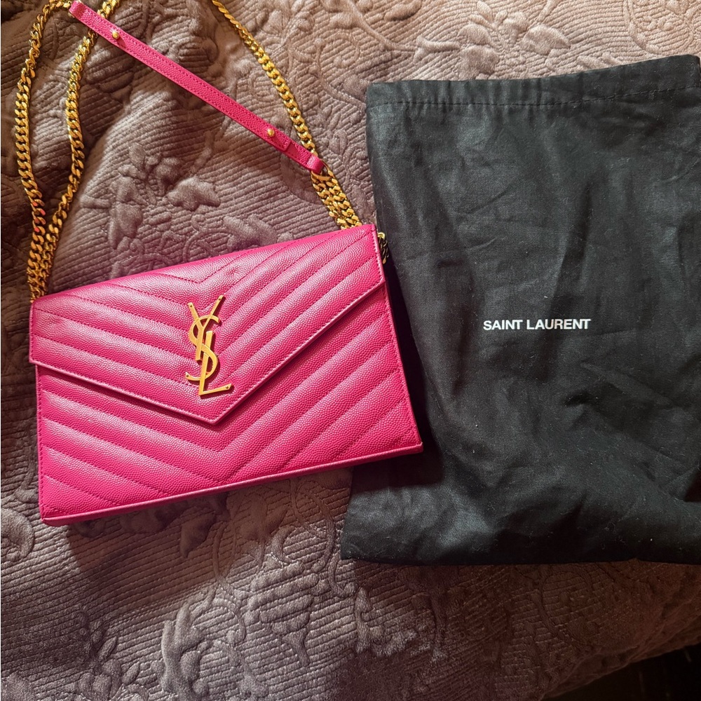 Yves Saint Laurent Fuchsia Quilted Clutch - Picture 6 of 7